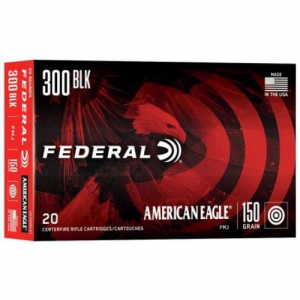 eral American Eagle Full Metal Jacket Boat Tail 300 AAC Blackout 20 Round Box Ammo