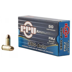  Handgun 380 ACP 94 Gr Full Metal Jacket (FMJ) 50 Bx/ 20 Cs Ammo