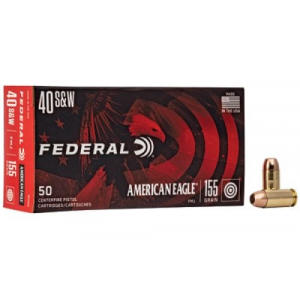 eral American Eagle Full Metal Jacket 40 S&W 155 Gr 50 Round Box Ammo