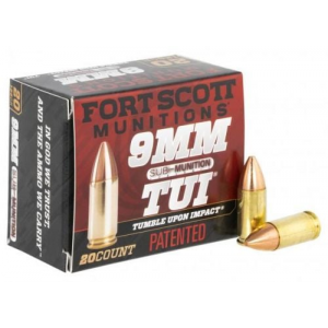 t Scott Munitions Sub-Munition Solid Copper 9mm 125 Gr 20 Round Box Ammo