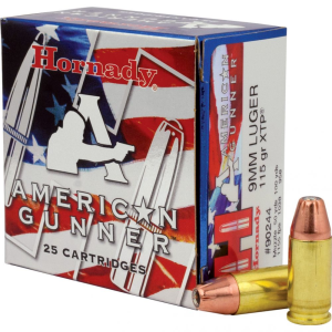 Hornady American Gunner Pistol Ammo 9mm 115 gr. XTP Hollow Point 25 r - Hornady
