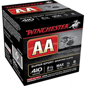 chester AA Super Sport 410 Gauge 2.5 1/2 Oz #8 Shot 25 Round Box Ammo