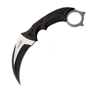 Master Cutlery Survivor 4" Hawkbill Fixed Plain Edge Black - Master Cutlery