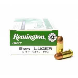 ington UMC 9MM 147 Grain Metal Case 50rd Box Ammo