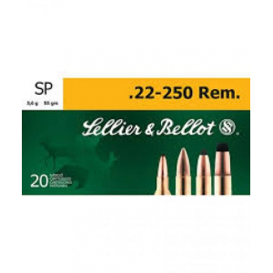 lier & Bellot 22-250 Remington 55gr Soft Point 20rd Box Ammo