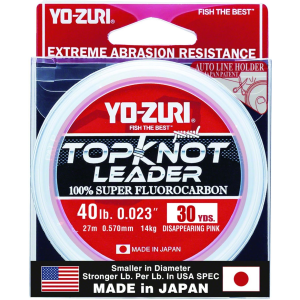 Yo-Zuri TopKnot Fishing Line, Pink, 40lb Break Strength, 30 Yards - Yo-Zuri