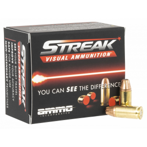 o Inc 9115JHPSTRKRED Streak Visual (RED) 9mm Luger 115 Gr Jacketed Hollow Point (JHP) 20 Per Box/10 Cs Ammo