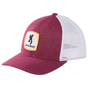 Browning Finn Meshback Snapback Cap, Maroon & White - Browning