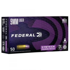 eral American Eagle Training Match 9mm 124 GR Total Syntech Jacket Flat Nose 50RD BOX Ammo