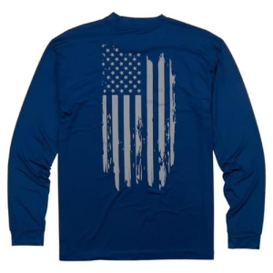 Browning Shirt, Sun, Long Sleeve, Navy/Flag, M - Browning