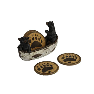 River's Edge Bears In Boat Coaster Set - Rivers Edge Products