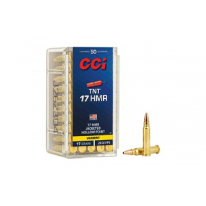  TNT Rimfire Ammunition .17 HMR 17 Gr TNT JHP 2550 Fps 50/ct Ammo