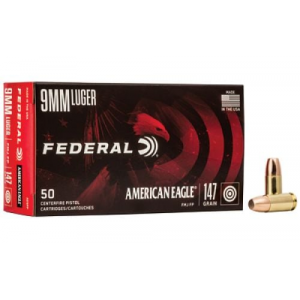 eral American Eagle Full Metal Jacket 9mm 147 Gr 50 Round Box Ammo