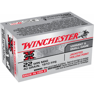 chester Super-X .22 WMR 40 Grain Jacketed Hollow Point 50rd Box Ammo