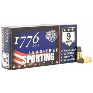 6 USA 1776009090 Lead Free Sporting 9mm Luger 90 Gr Lead Free Ball 50 Per Box/20 Cs Ammo