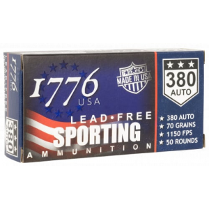 6 USA 1776380070 Lead Free Sporting 380 ACP 70 Gr Lead Free Ball 50 Per Box/20 Cs Ammo