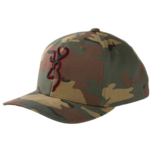 Browning Woodland Camo Logo Snapback Cap, Red - Browning