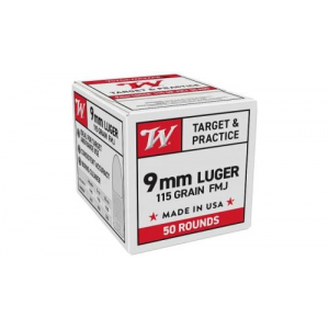 chester USA Target & Practice 9mm 115gr FMJ 50rd Box Ammo