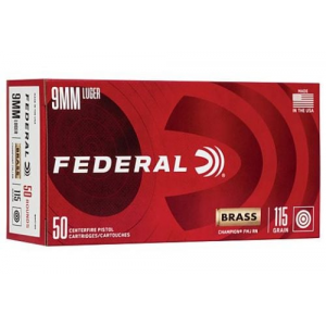 eral Champion 9mm 115gr Full Metal Jacket 50rd Box Ammo