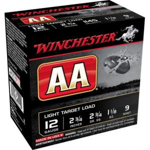 chester AA Light Target Load 12 Gauge 2.75 1 1/8 Oz 9 Shot 25 Bx/ 10 Cs Ammo