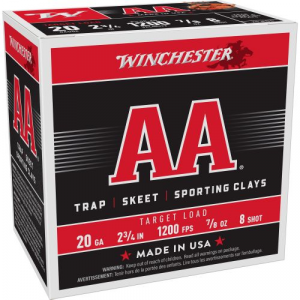 chester AA Target 20 Gauge 2.75 7/8oz 8Shot 25 Per Box/10 Case Ammo