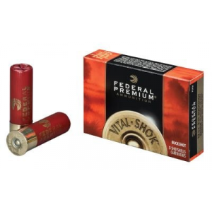 eral Premium Vital-Shok Copper Plated Buckshot 12 Gauge 00-Buck 12 Pellet 5 Round Box Ammo