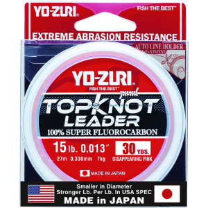 Yo-Zuri TopKnot Fishing Line, Pink, 15lb Break Strength, 30 Yards - Yo-Zuri