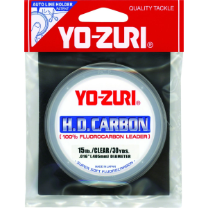 Yo-Zuri HD Carbon Fluorocarbon Leader Fishing Line, Clear, 15lb Break Strength, 30 Yards - Yo-Zuri