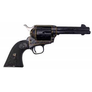 Colt P1840Z Single Action Army 45 Colt (LC) 6rd 4.75 in Blued Engraved Steel Cylinder & Barrel Color Case Hardened Engraved Steel Frame Black Polymer Grip