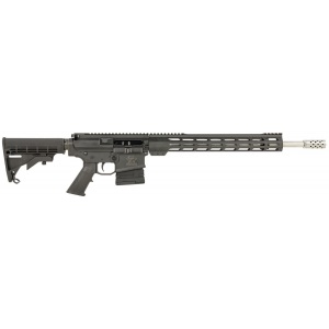 Great Lakes Firearms GL10308SSBLK AR-10 308 Win 20+1 18 in Stainless, Black Rec, M-Lok Handgaurd, Carbine Stock, A2 Grip, Muzzle Brake