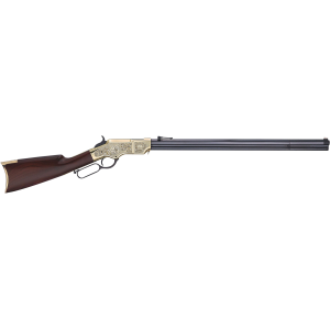 Henry H011D25 Original Deluxe 25th Anniversary Rifle 44-40 Win 13+1 24.50 Blued Octagon Barrel, Engraved Polished Hardened Brass Rec, Hand-Selected Rosewood Stock
