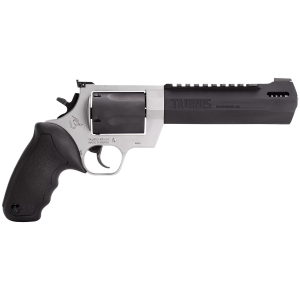 Taurus 2-460065RH Raging Hunter 460 S&W Mag 5rd 6.75 in Matte Black Oxide Barrel & Cylinder Matte Stainless Steel Frame Black Rubber with Integrated Cushion Insert Grip