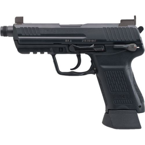 H&K 81000022 H&K45 Tactical Compact Frame 45 ACP 10+1, 4.57 in Black Steel Threaded Barrel, Serrated Steel Slide, Polymer Frame w/Picatinny Rail & Black Interchangeable Backstrap Grip, Pistol