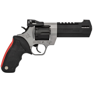 Taurus 2440055RH Raging Hunter 44 Rem Mag 6rd 5.12in Matte Black Oxide Cylinder  Barrel Matte Stainless Steel Frame Black Rubber with Integrated Red Cushion Insert Grip