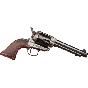Taylors & Company 556202DE Short Stroke Smoke Wagon 45 Colt (LC) Caliber with 5.50 in Blued Finish Barrel, 6rd Capacity Blued Finish Cylinder, Color Case Hardened Finish Steel Frame, Checkered Walnut Navy Size Grip & Overall Taylor Polish , Revolver