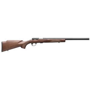Browning 025253270 T-Bolt Target SR 17 HMR 10+1 20 Matte Blued Heavy Bull Threaded Barrel, Drilled & Tapped Matte Blued Steel Receiver, Grade I Black Walnut Target Style Fixed w/Raised Comb Stock, Rimfire Rifle