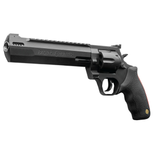 Taurus 2440081RHDLX Raging Hunter 44 Rem Mag Caliber with 8.37 in Picatinny Rail/Ported Barrel, 5rd Capacity Matte Black Oxide Finish Cylinder, Matte Black Oxide Finish Steel & Black Rubber with Integrated Red Cushion Insert Grip Includes Case , Revo
