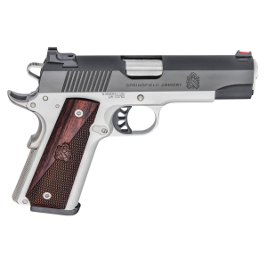Springfield Armory PX9117L 1911 Ronin 9mm Luger 9+1 4.25 in Stainless Match Grade Steel Barrel, Blued Serrated Carbon Steel Slide, Satin Cerakote Aluminum Frame w/Beavertail, Crossed Cannon Wood Grip, Pistol