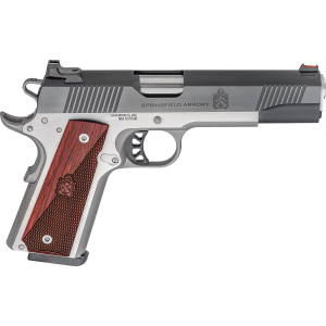 Springfield Armory PX9120L 1911 Ronin 45 ACP 8+1, 5 in Stainless Match Grade Steel Barrel, Blued Serrated Carbon Steel Slide, Stainless Steel Frame w/Beavertail, Crossed Cannon Wood Grip, Pistol