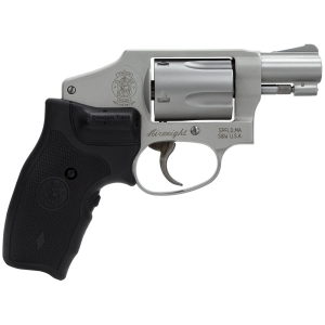 Smith & Wesson 163811 Model 642 Airweight 38 Special + P 5 Shot 1.88 in Stainless Steel Barrel/Cylinder, Matte Silver Aluminum Alloy J-Frame, Includes Crimson Trace LG-305 Lasergrip , Revolver