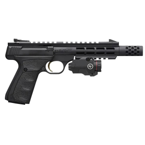 Browning 051583490 Buck Mark Field Target Vision 22 LR 10+1 5.87 Black Anodized Steel Bull Barrel, Serrated Slide, Matte Black Aluminum w/Crimson Trace Rail Master Pro Universal Laser/Tactical Light Rcvr, Black UFX Grip, Ambi, Rimfire Pistol