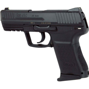 H&K 81000021 H&K45 V7 LEM Compact Frame 45 ACP 8+1, 3.94 in Black Polygonal, Rifled Barrel, Serrated Steel Slide, Polymer Frame w/Picatinny Rail, Black Interchangeable Backstrap Grip, Pistol