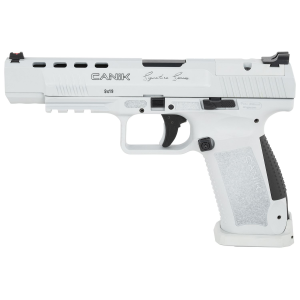Canik HG6618N TP9SFx 9mm Luger 5.20 in 20+1 White Cerakote Steel Slide/Polymer Frame with Black Controls & Black Match Grade Barrel/Interchangeable Backstraps