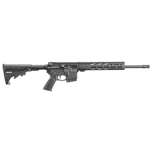 Ruger 8537 AR-556 5.56x45mm NATO 10+1 16.10 in Heavy Contour Barrel, Black Hard Coat Anodized 7075-T6 Aluminum Forgings, 6 Position Collapsible M4-Style Stock, Mil-Spec Buffer Tube, Rifle