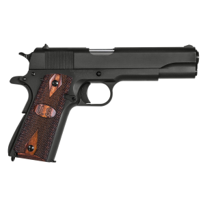 Auto-Ordnance 1911BKO9W 1911-A1 GI Spec 9mm Luger 5 in 9+1 Matte Black Steel Checkered Wood with Integrated US Logo Grip