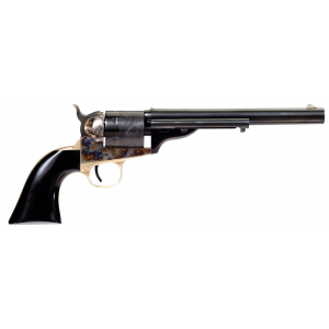 TAYLORS & Company 550714 Cavalier Open-top 38 Special Caliber With 7.50 Blued Finish Barrel, 6rd Capacity Blued Finish Cylinder, Color Case Hardened Finish Steel Frame & Black Polymer Grip