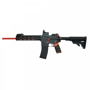 Tippmann M4-22 Redline Compliant, Semi-auto Rifle, AR, 22 LR, 16 in Barrel, Red, Composite MLOK Handguard, Matte Finish, Black, Red Accents, M4 Collapsible Stock, TandemKross Hive Grip, 1 Mag, 10 Rounds, Includes Hawke Reflex Sight A101113 - Tippmann Arms Company