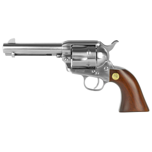 Cimarron Model P, Stainless Frontier, 45LC, 4.75 in Barrel, Steel, Stainless Finish, Wood Grips, Fixed Sights, 6 Rounds MP4500