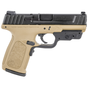 Smith & Wesson 12401 SD 40 S&W 14+1 4 in Barrel, Flat Dark Earth Polymer Frame w/Picatinny Acc. Rail, Armornite Stainless Steel Slide, Textured Polymer Grip Includes Crimson Trace Red Laserguard