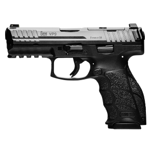 H&K 81000732 VP9B 9mm Luger 17+1 4.09 in Polygonal, Rifled Barrel, Black Optic Ready/Serrated Slide & Polymer Frame w/Picatinny Rail & Push Button Mag Release, Black Finger Grooved Polymer Grips, Pistol